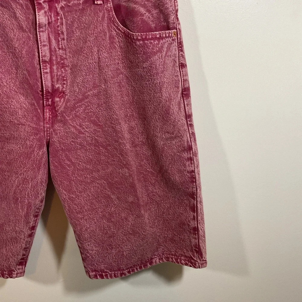 Levi's 569 Loose Straight Men's Pink Acid Wash Denim Shorts 36 Streetwear Skater